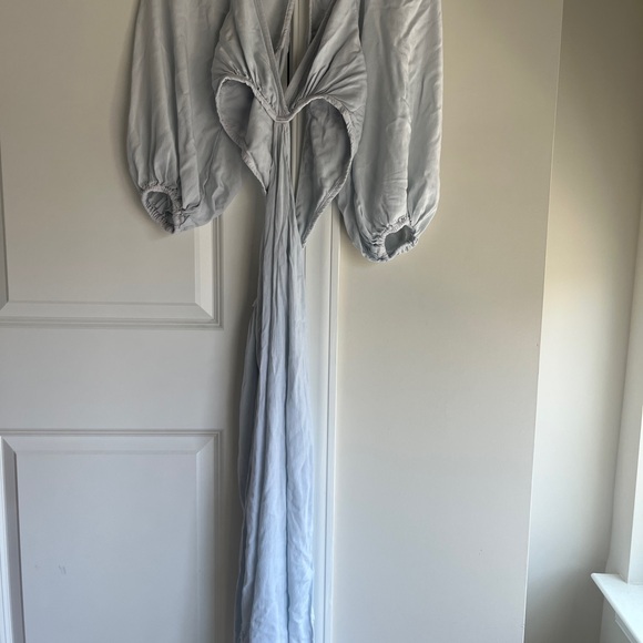 NWOT Jen's Pirate Booty Blue Flutter Sleeve Midi Dress - Picture 2 of 4